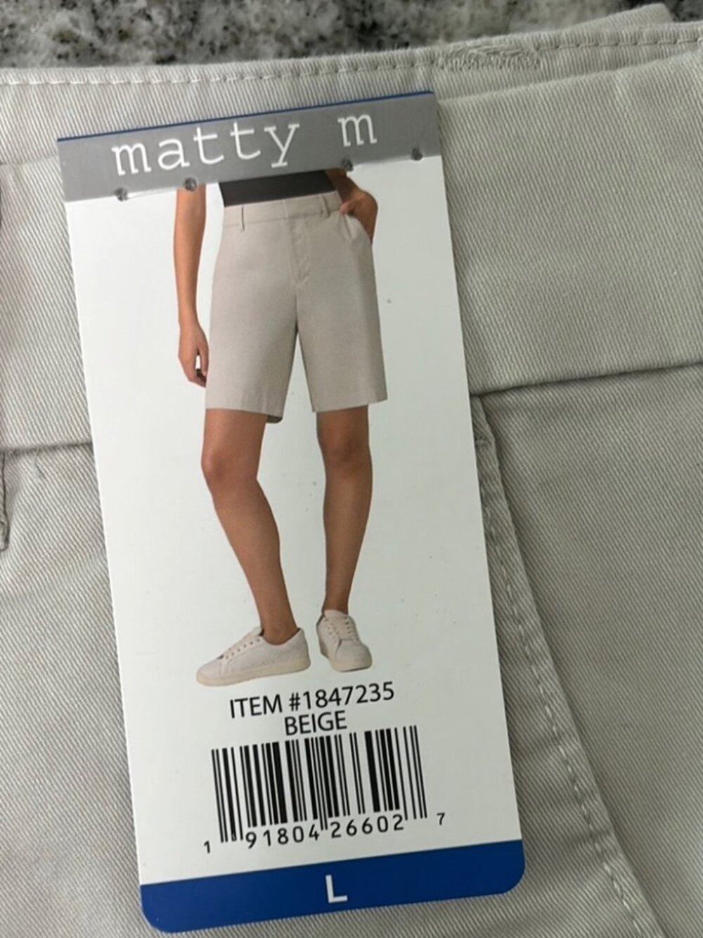 NWT Matty M Women's Shorts size Large Beige